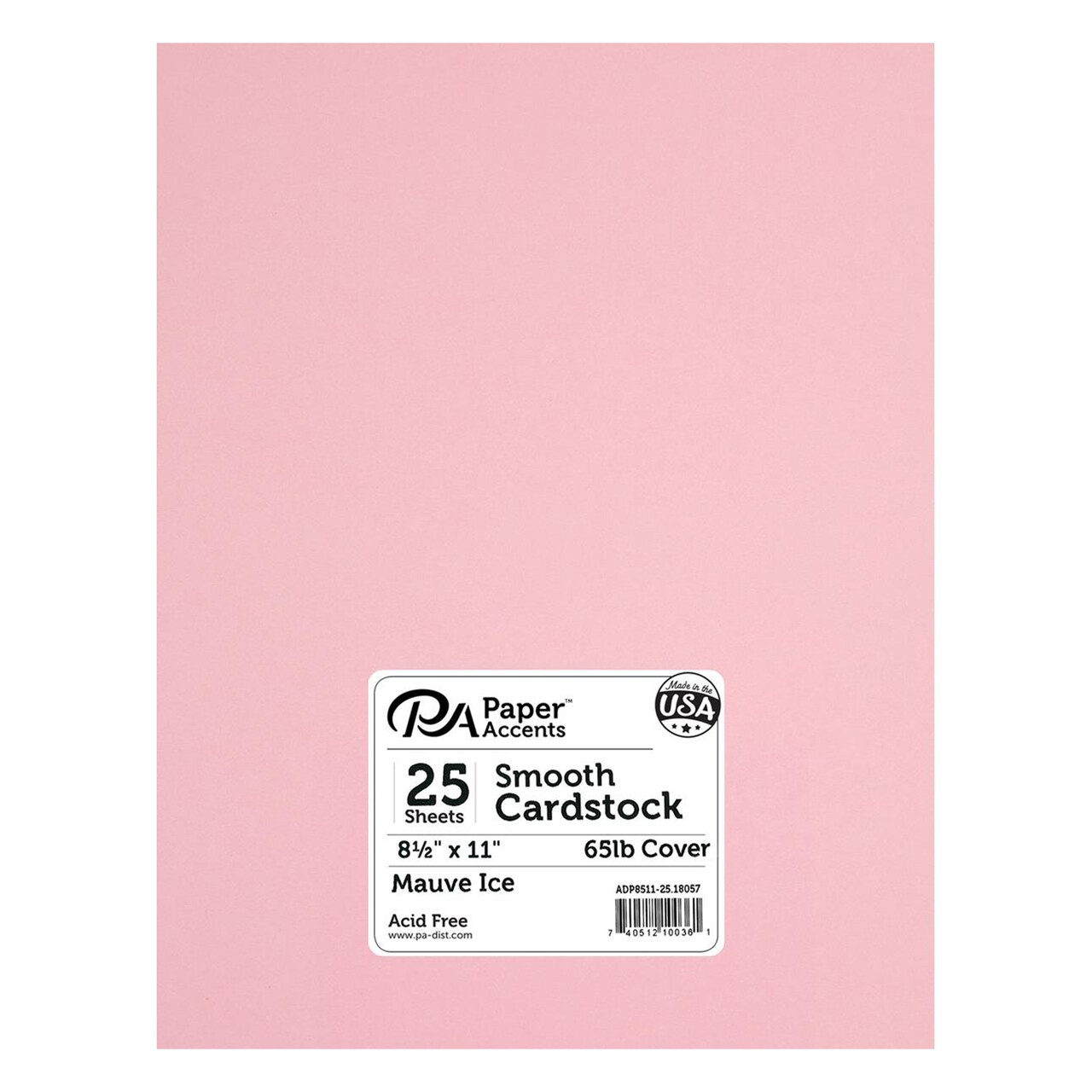 PA Paper Accents Smooth Cardstock 8.5" x 11" Mauve Ice, 65lb colored cardstock paper for card making, scrapbooking, printing, quilling and crafts, 25 piece pack